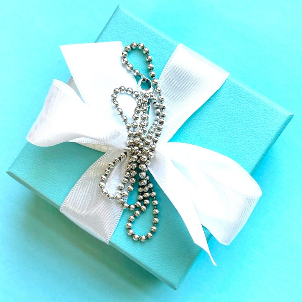 Tiffany & Co. Chain Silver 2.5mm Bead Chain 16" Necklace with Box